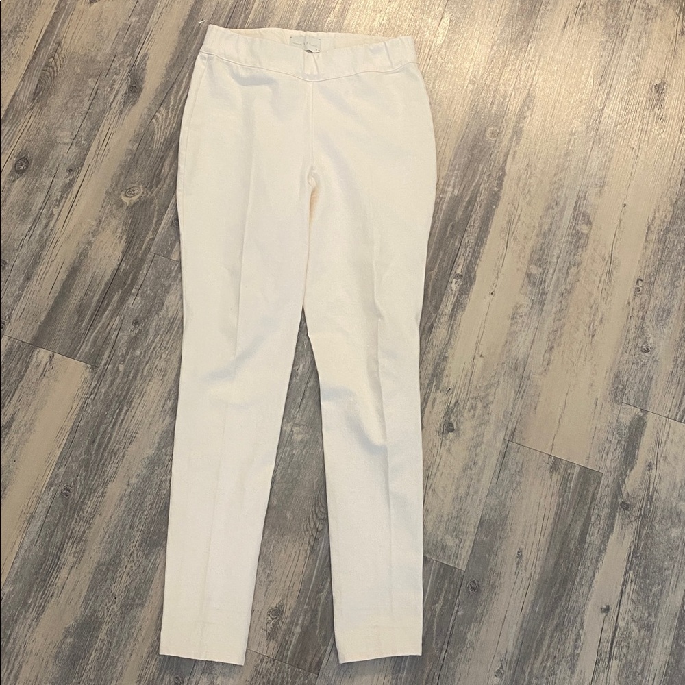ARJE Made in Italy Pull On Cotton Spandex Slim Fit Pants Ivory Size 8